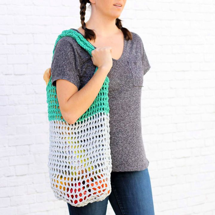 How to Finger Crochet Market Bag