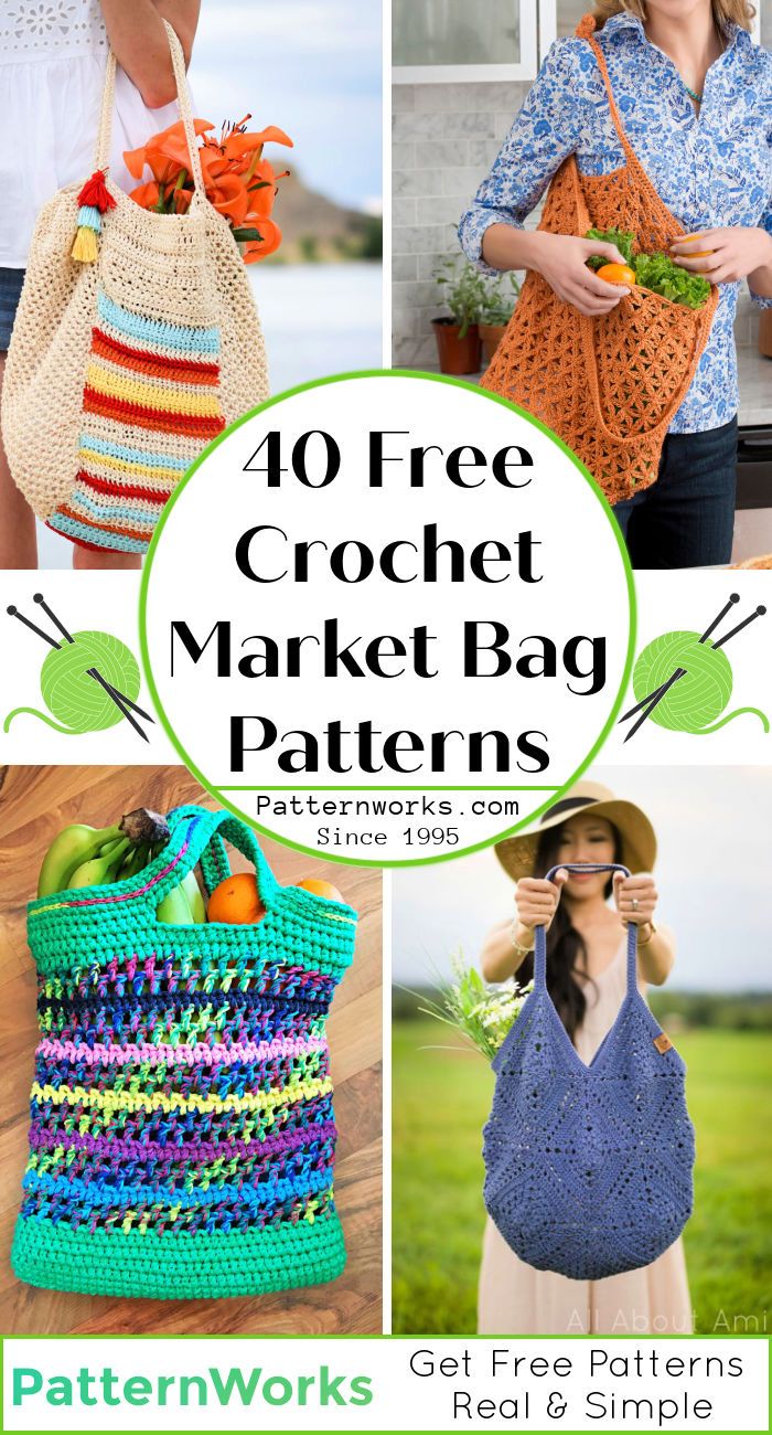 40 Free Crochet Market Bag Patterns for Beginners - Crochet Tote Bag Pattern