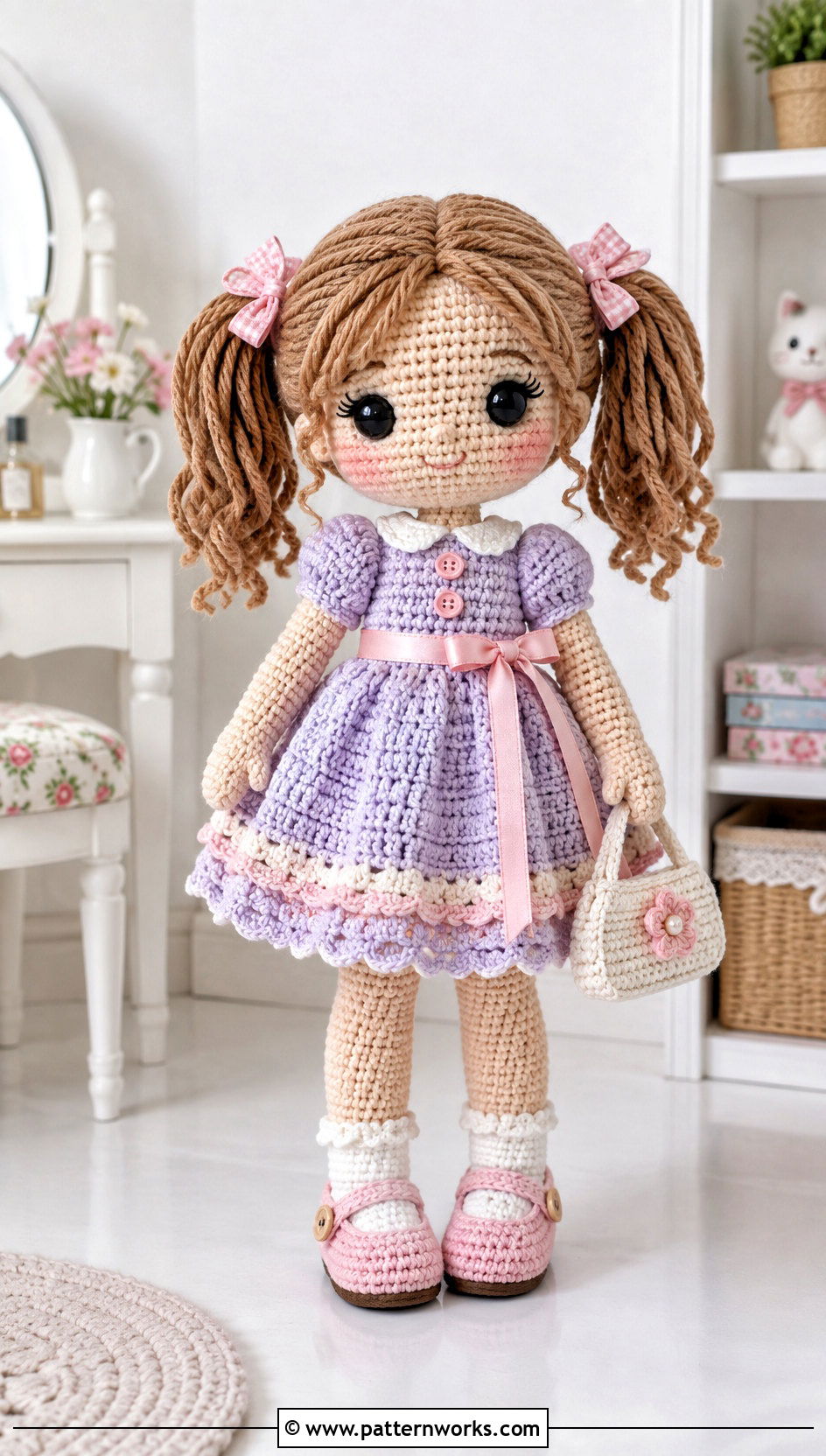A Line Crochet Doll Dress Outfit With Mary Jane Shoes - 24 amigurumi crochet doll dress outfit ideas