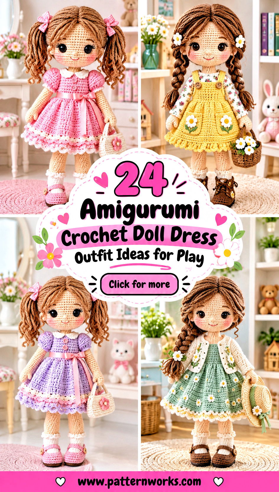 24 Amigurumi Crochet Doll Dress Outfit Ideas for Play - 24 Amigurumi Crochet Doll Dress Outfit Ideas for Play