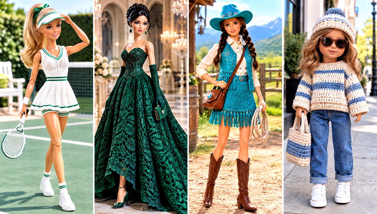18 Barbie Crocheted Clothes and Outfit Ideas for Dolls