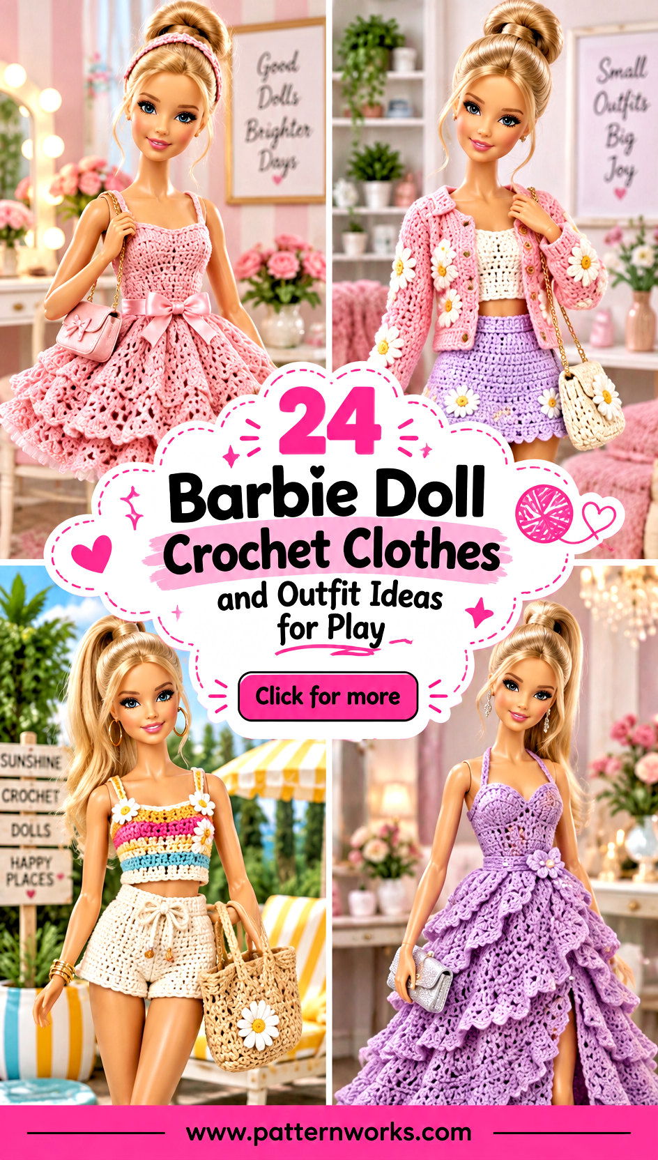 24 Barbie Doll Crochet Clothes and Outfit Ideas for Play - 24 Barbie Doll Crochet Clothes and Outfit Ideas for Play