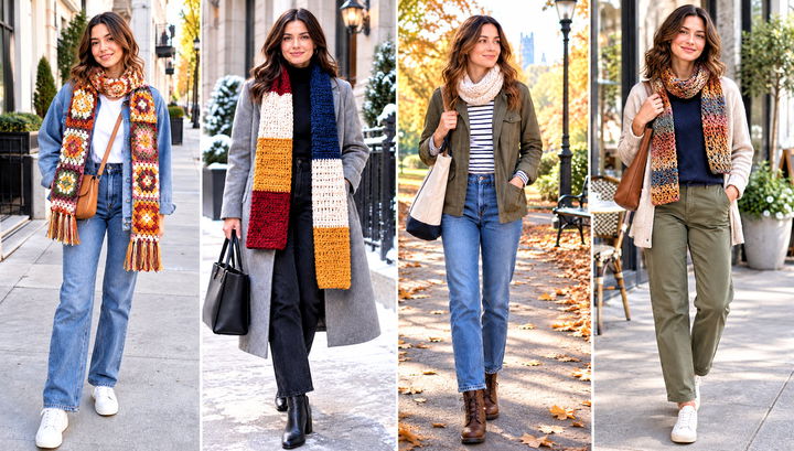 30 Beginner Crochet Scarf Outfit Ideas for Cold Weather