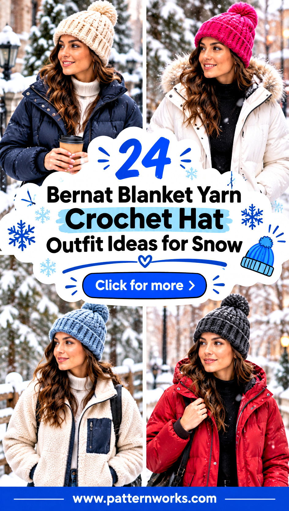 24 Bernat Blanket Yarn Crochet Hat Outfit Ideas for Snow - 24 Bernat Blanket Yarn Crochet Hat Outfit Ideas for Snow