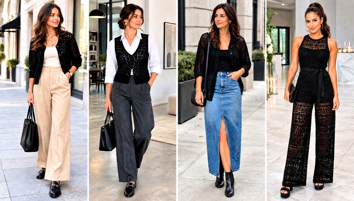 24 Black Crochet Clothes and Outfit Ideas for City Days