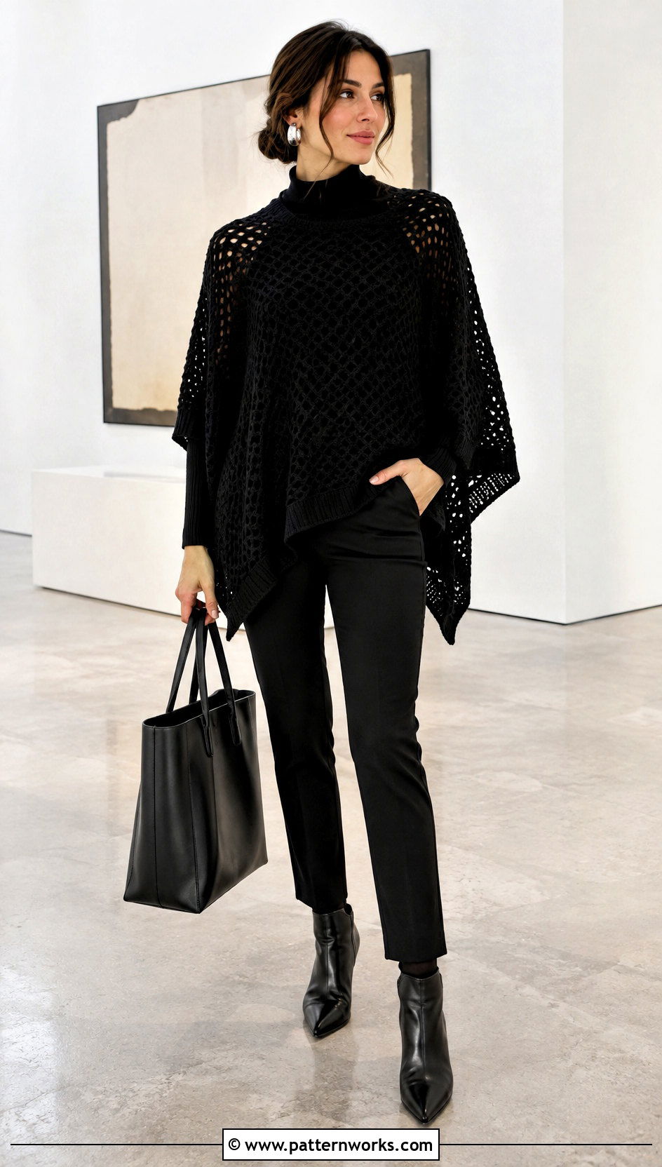 Black Crochet Poncho With Sleeves Outfit - 30 crochet poncho with sleeves outfit ideas