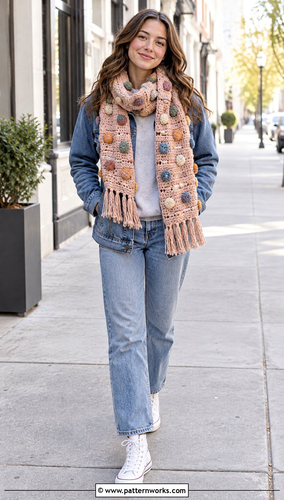 Bobble Stitch Crochet Scarf - 24 crochet scarf design ideas