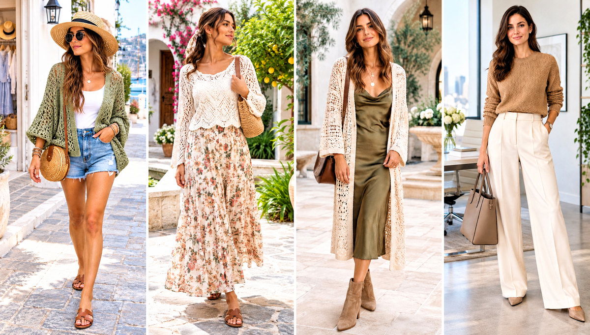18 Bohemian Style Crochet Sweater Outfit Ideas for Fall