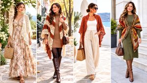 24 Boho Crochet Shawl Outfit Ideas for Breezy Evenings