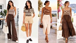 24 Brown and White Crochet Top Outfit Ideas for Denim Days