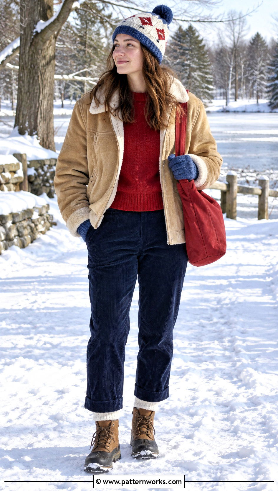 Buffalo Bills Crochet Hat With Sherpa Jacket And Corduroy Pants - 24 Buffalo Bills Crochet Hat outfit ideas