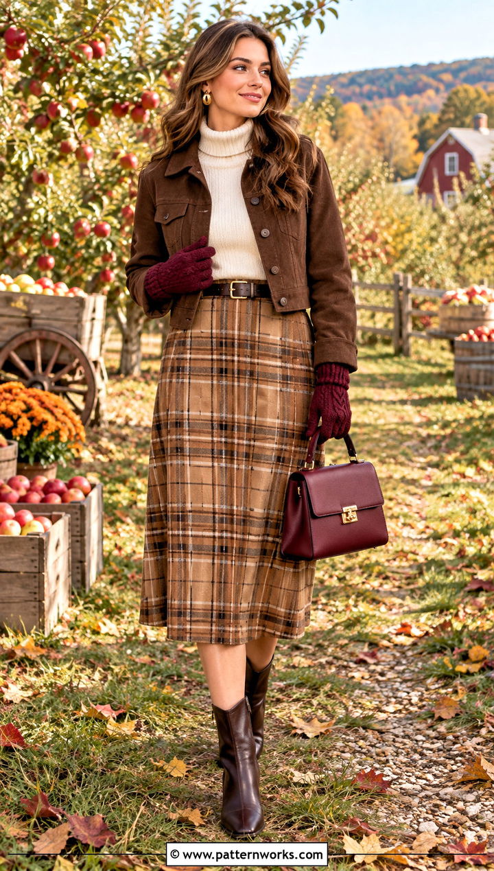 Burgundy Crochet Gloves With Fall Outfit - 30 aesthetic crochet gloves outfit ideas