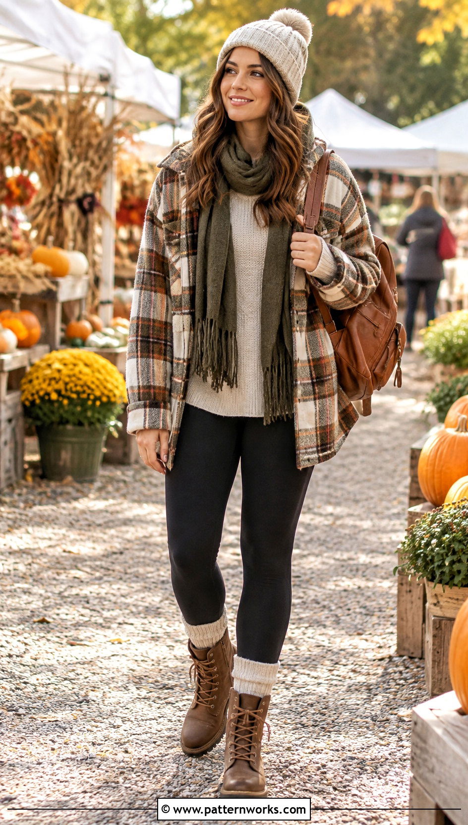 Chunky Crochet Boot Socks With A Plaid Shacket - 18 crochet sock chunky yarn outfit ideas
