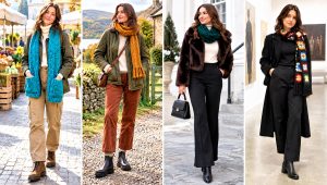 30 Chunky Crochet Scarf Outfit Ideas for Winter Walks
