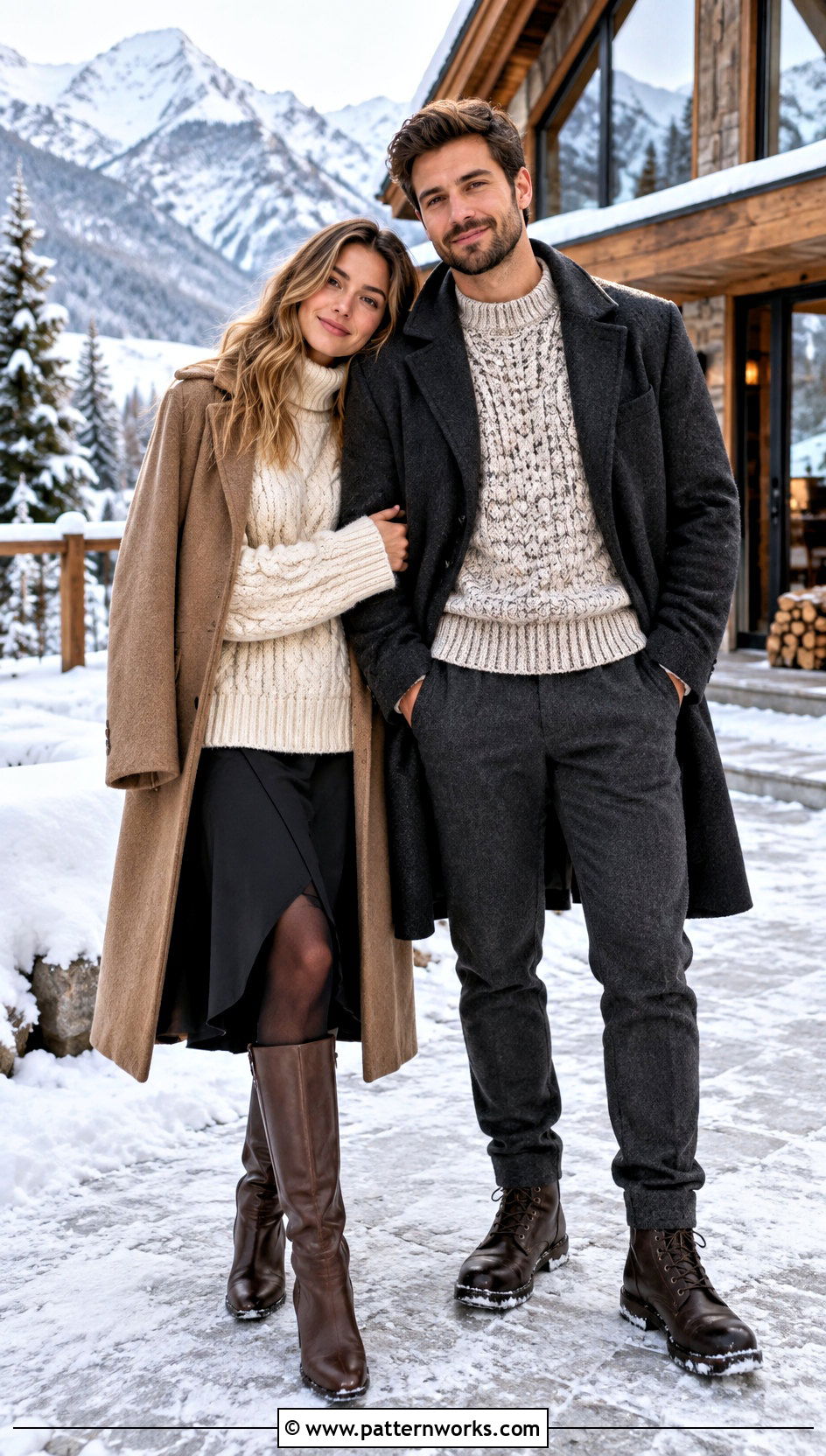 Chunky Crochet Sweater Winter Outfit - 24 couples crochet outfit ideas