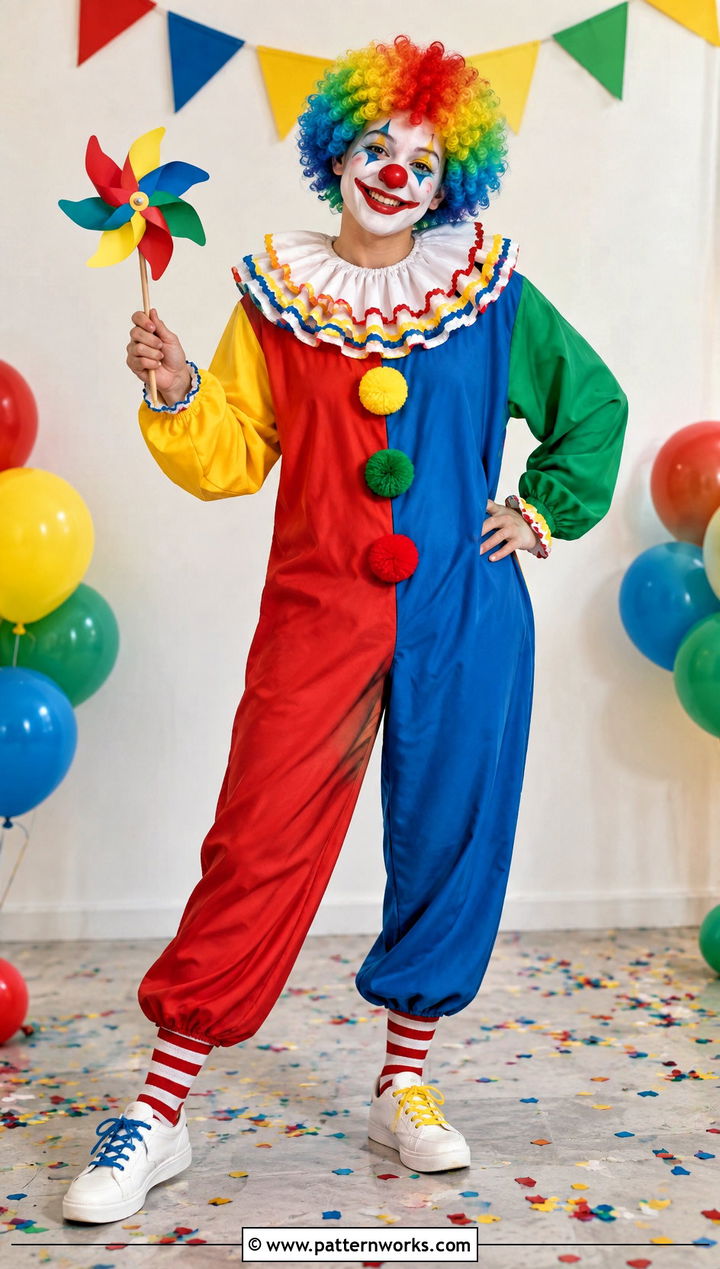 Color Block Clown Crochet Ruffle Collar Outfit - 24 Clown Crochet Ruffle Collar outfit ideas