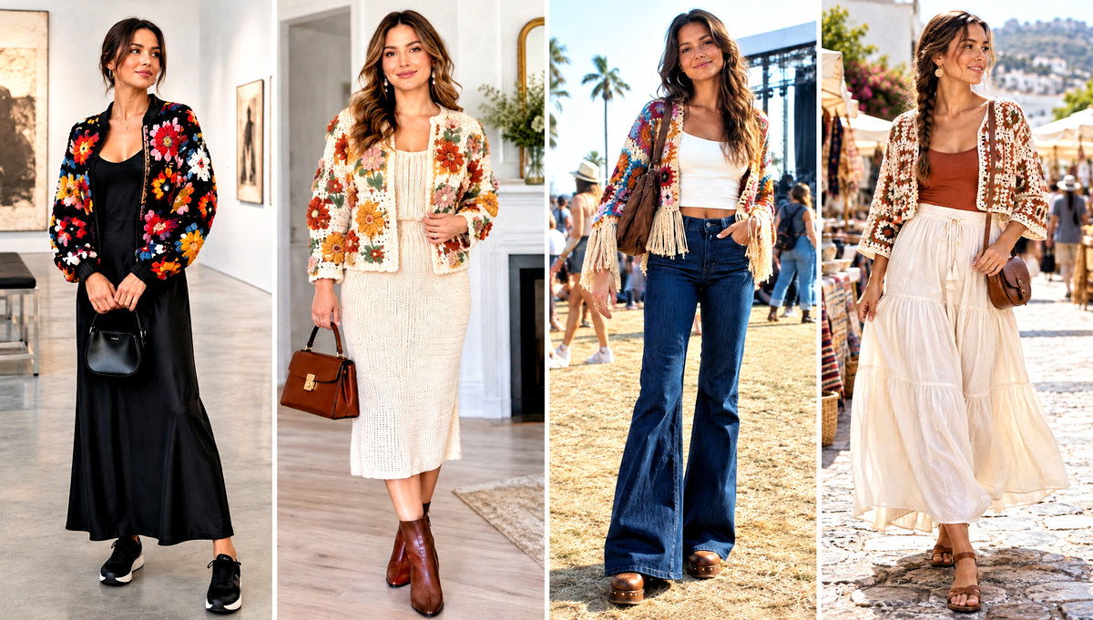 18 Colorful Crochet Jacket Design Outfit Ideas for Spring