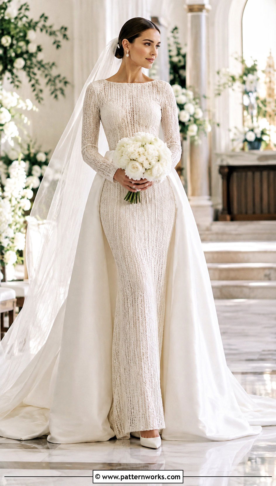 Convertible Long Sleeve Crochet Wedding Dress - 18 long sleeve crochet wedding dress outfit ideas