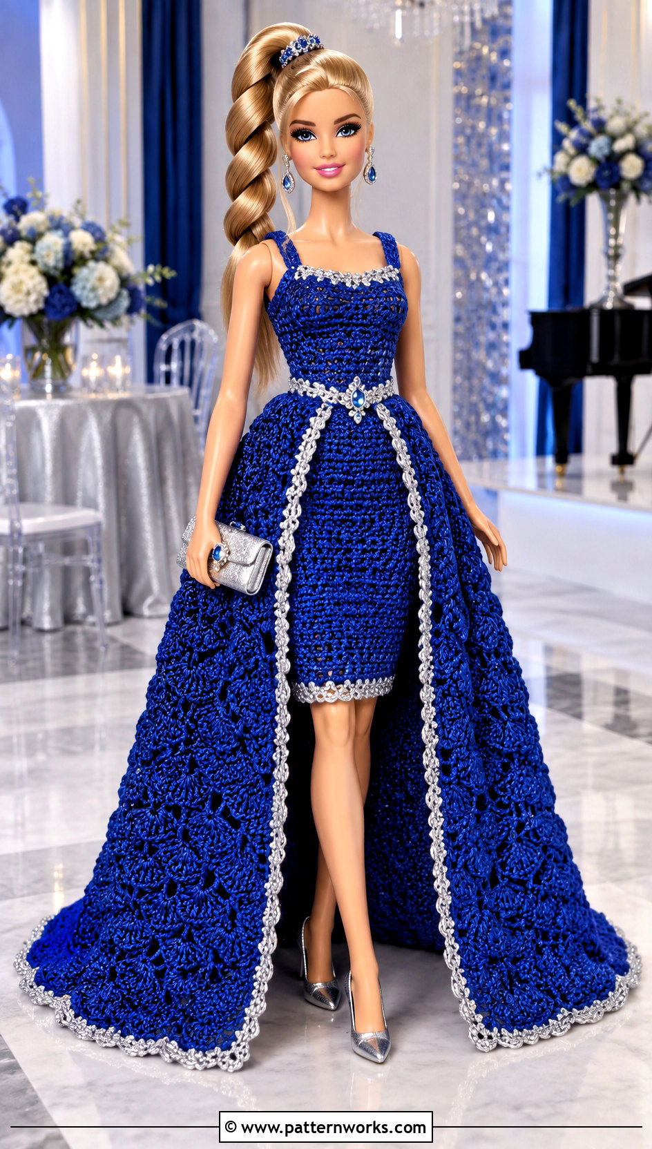 Convertible Overskirt Crochet Barbie Ball Gown Outfit - 30 crochet barbie ball gowns outfit ideas