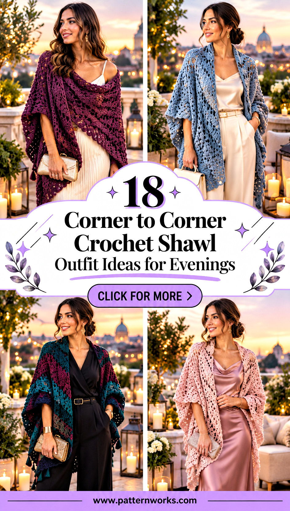 18 Corner to Corner Crochet Shawl Outfit Ideas for Evenings - 18 Corner to Corner Crochet Shawl Outfit Ideas for Evenings