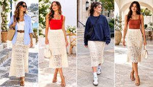 24 Cream Crochet Skirt Outfit Ideas for Neutral Looks
