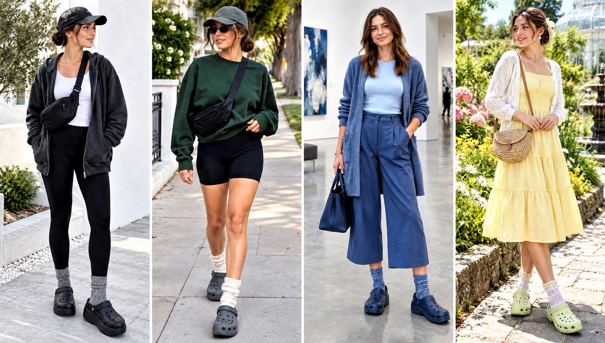 24 Croc Crochet Socks Outfit Ideas for Playful Style
