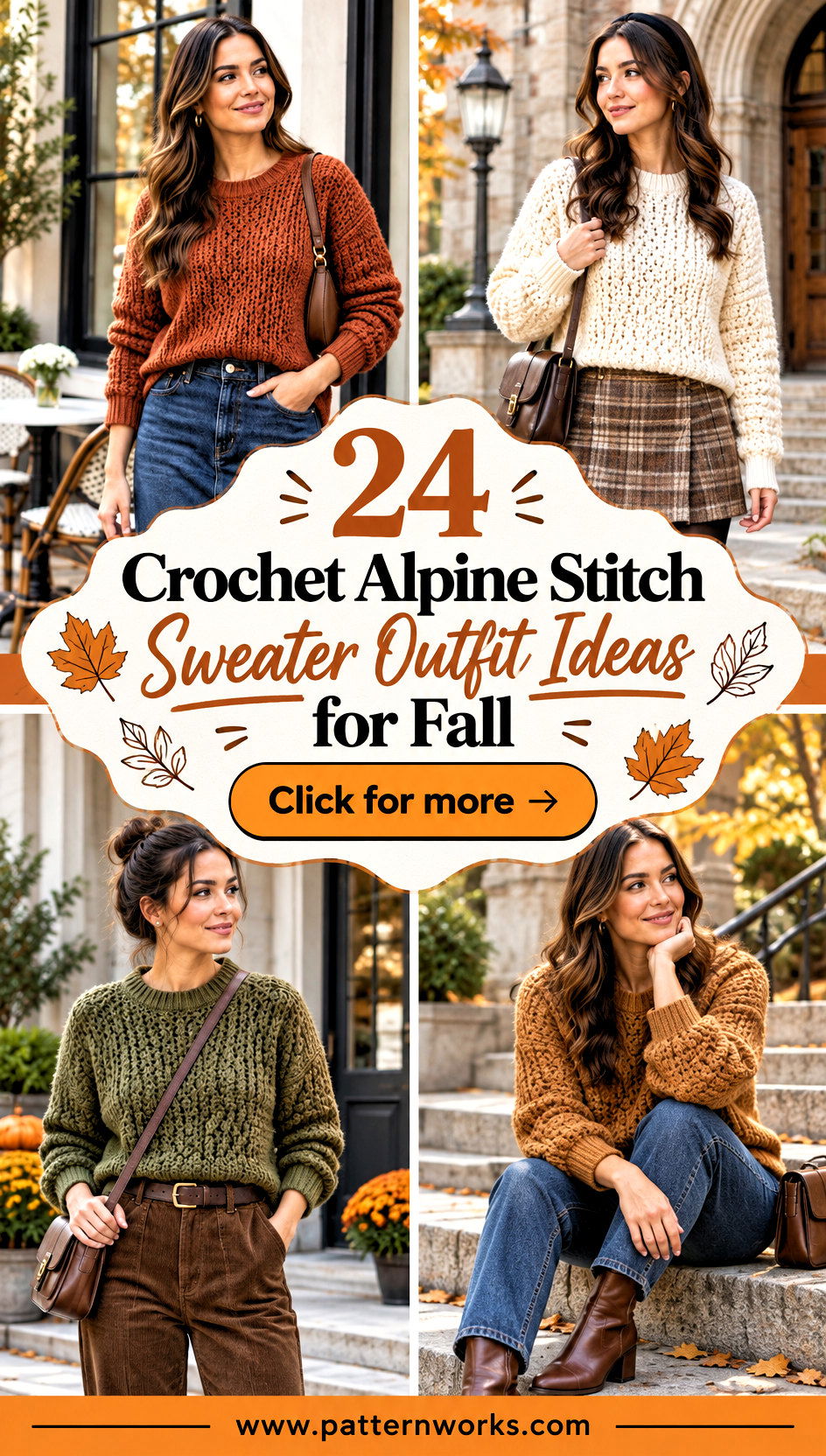 24 Crochet Alpine Stitch Sweater Outfit Ideas for Fall - 24 Crochet Alpine Stitch Sweater Outfit Ideas for Fall