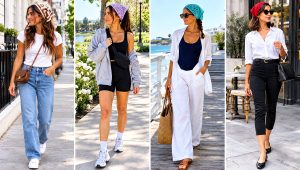 24 Crochet Bandana Hair Scarf Outfit Ideas for Beach Days
