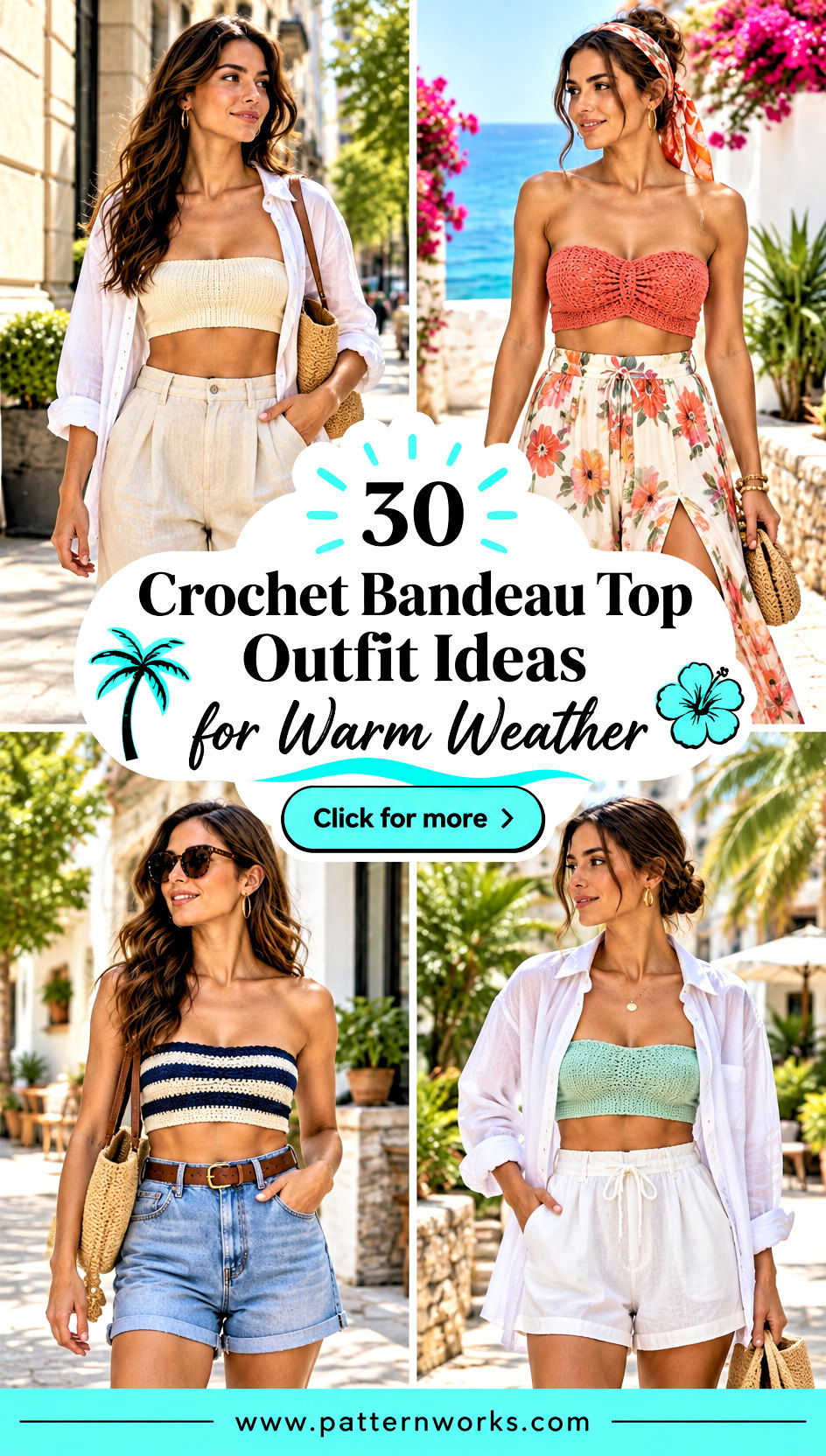 30 Crochet Bandeau Top Outfit Ideas for Warm Weather - 30 Crochet Bandeau Top Outfit Ideas for Warm Weather
