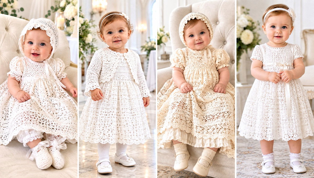 18 Crochet Baptism Dress Outfit Ideas for Baby Girls