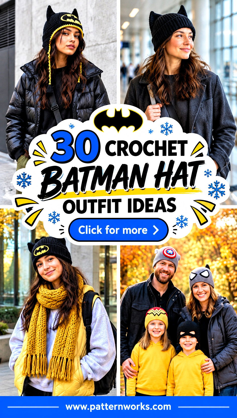 30 Crochet Batman Hat Outfit Ideas for Playful Winter Looks - 30 Crochet Batman Hat Outfit Ideas for Playful Winter Looks