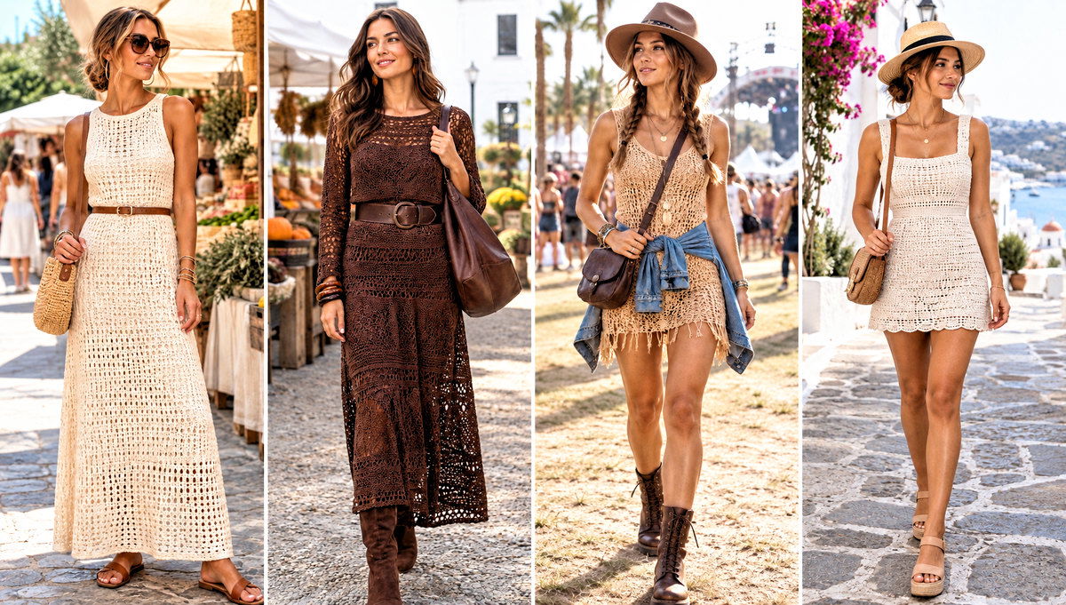 24 Crochet Boho Dress Outfit Ideas for Beach Getaways