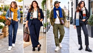 18 Crochet Button Hole Scarf Outfit Ideas for Workdays
