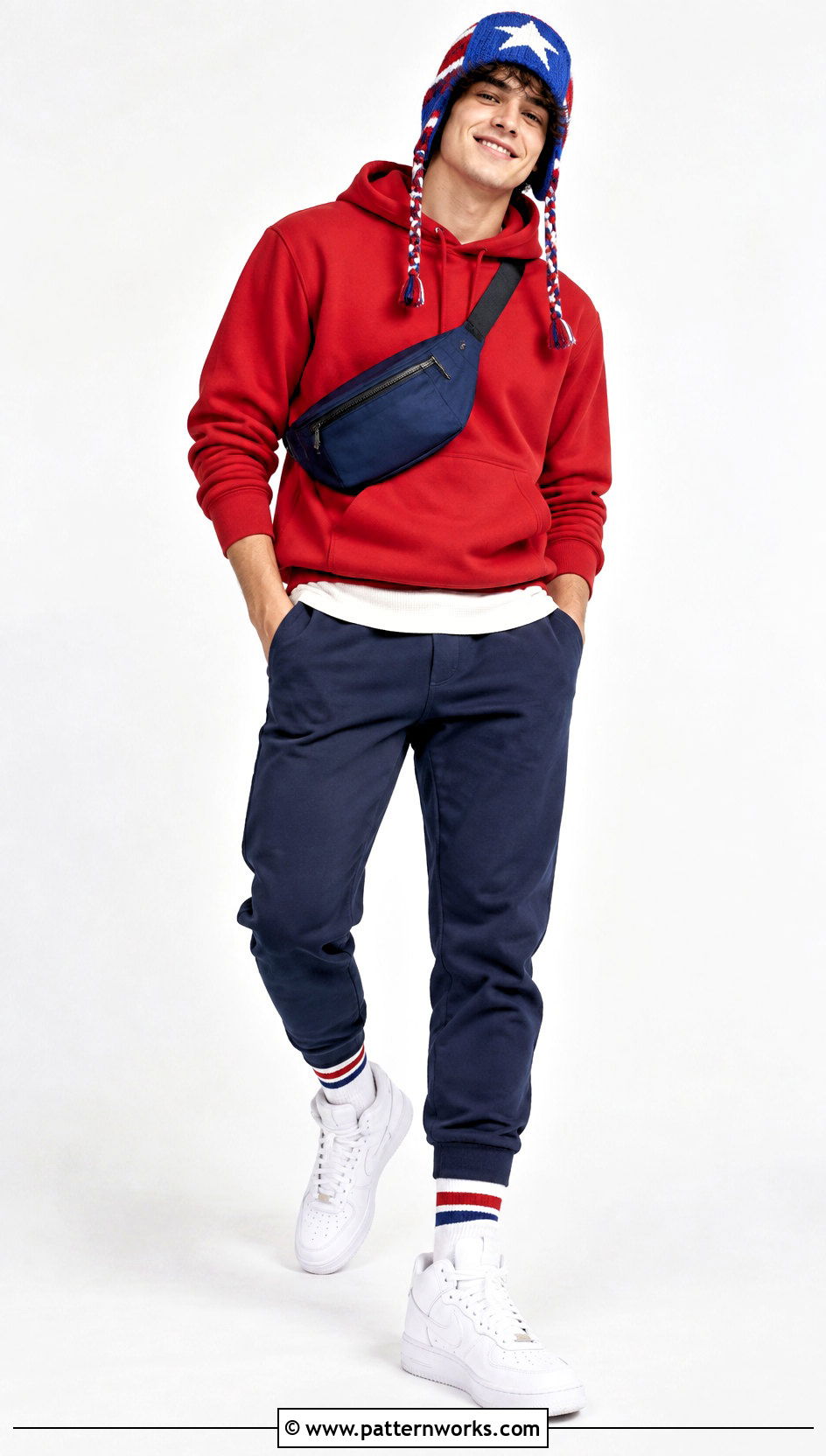 Crochet Captain America Hat With Red Hoodie Outfit - 24 Crochet Captain America Hat outfit ideas