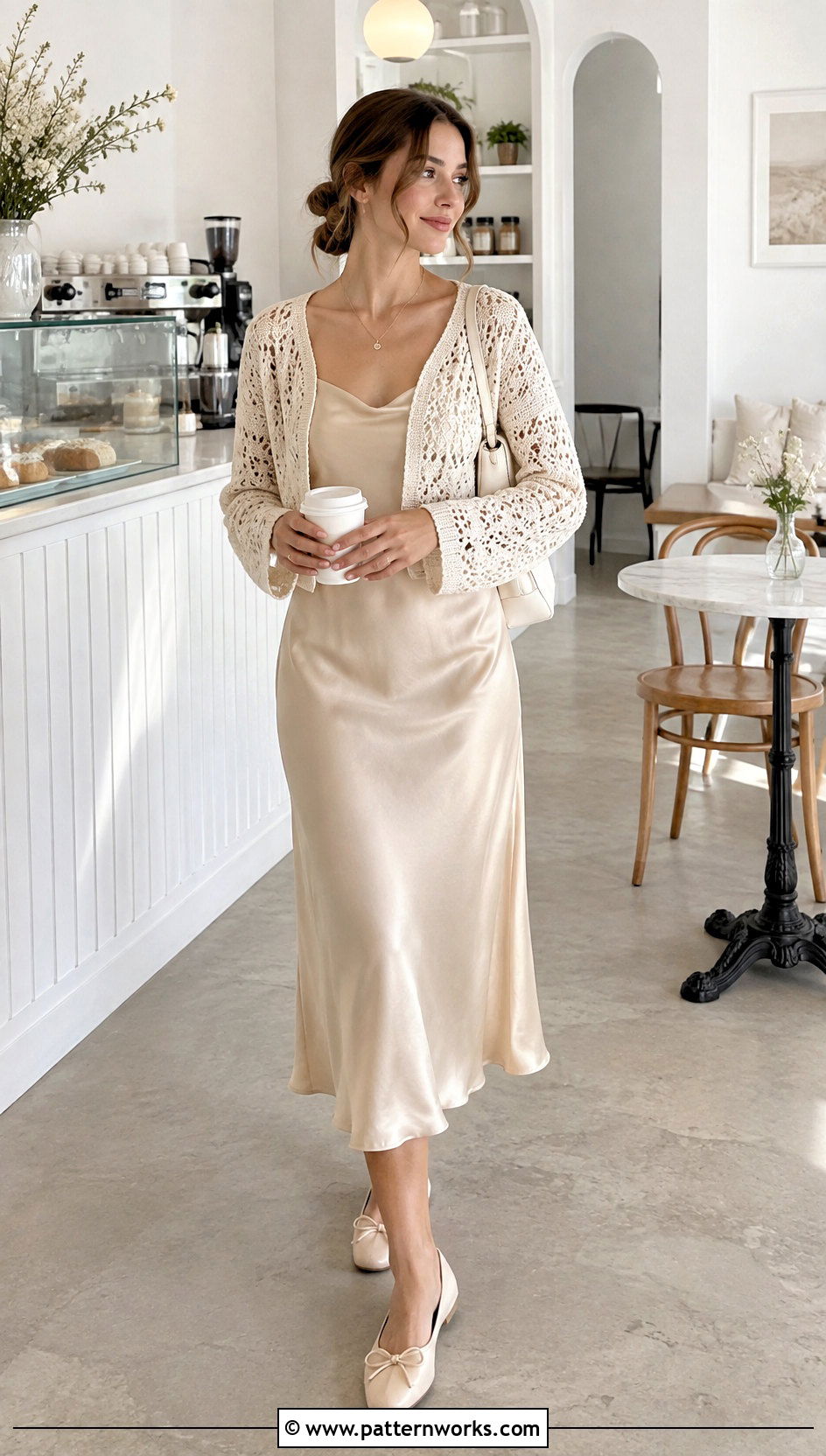 Crochet Cardigan With Slip Dress - 30 crochet clothes ideas