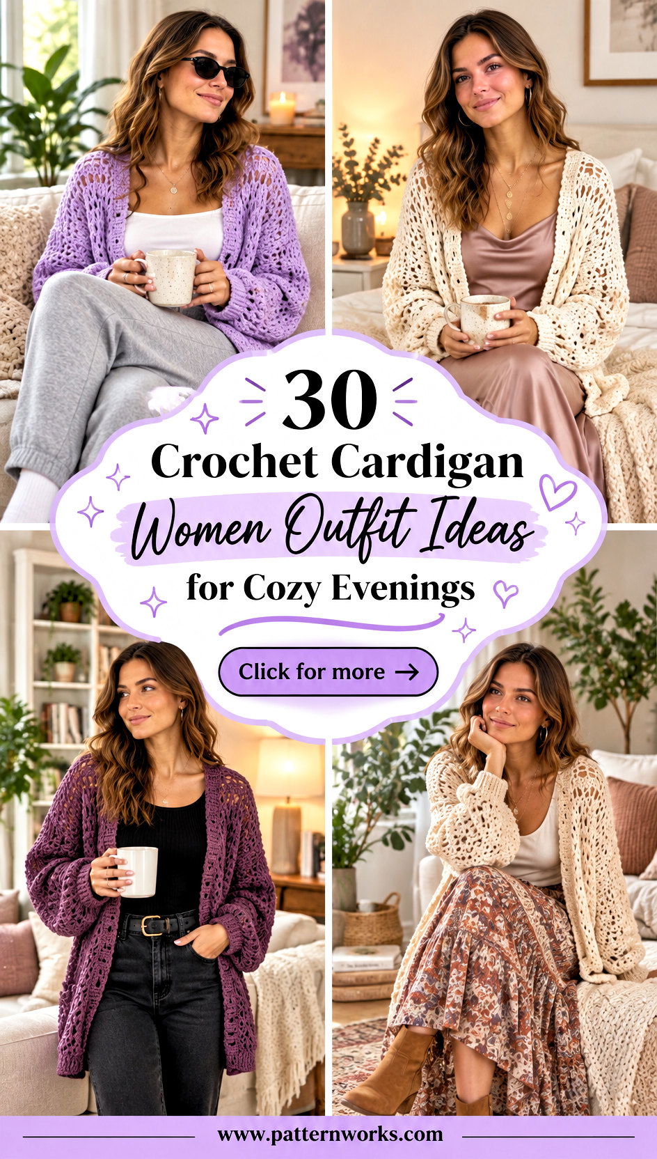 30 Crochet Cardigan Women Outfit Ideas for Cozy Evenings - 30 Crochet Cardigan Women Outfit Ideas for Cozy Evenings