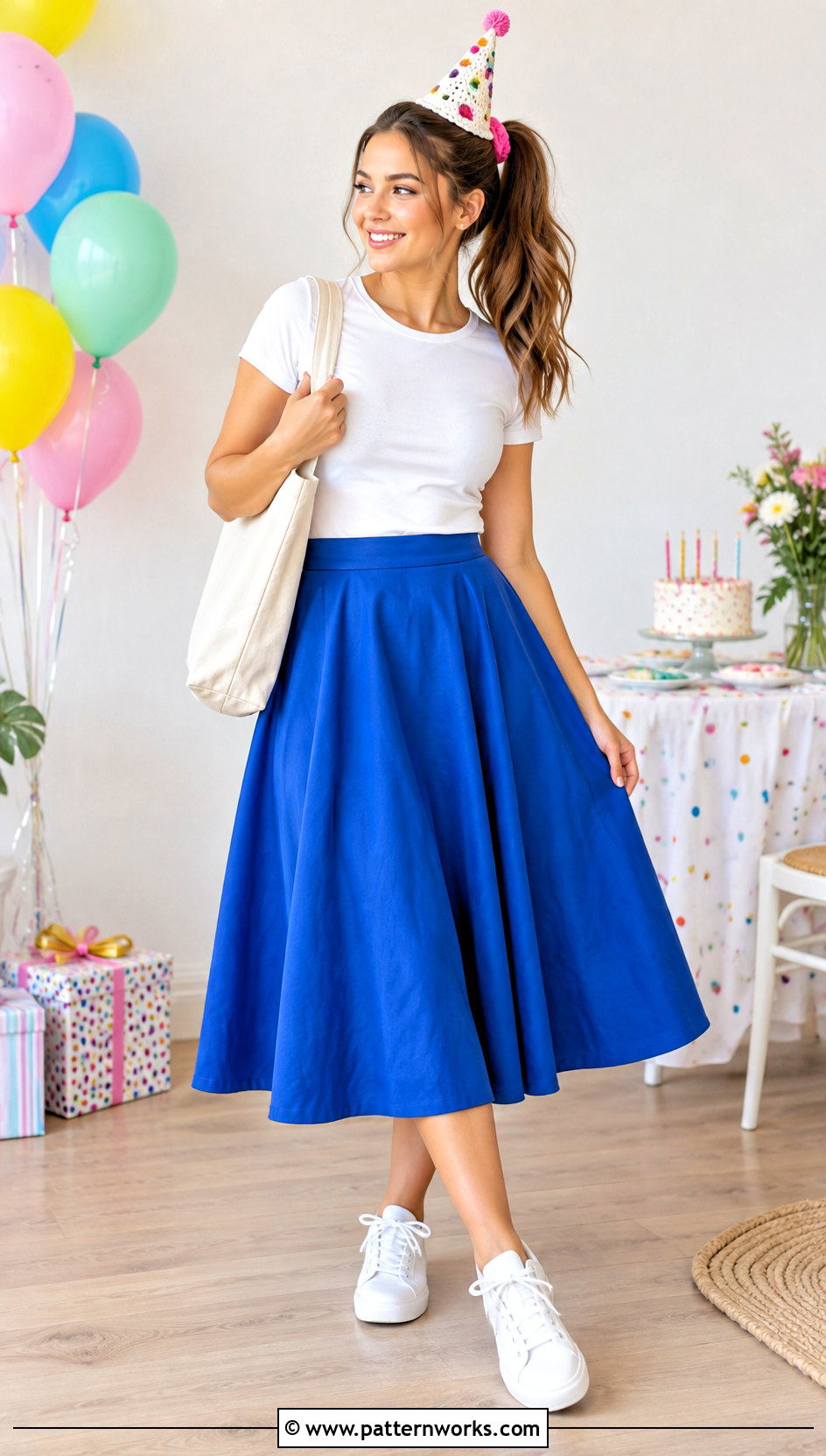 Crochet Confetti Mini Birthday Hat With T Shirt Skirt Outfit - 24 Crochet Mini Birthday Hat outfit ideas