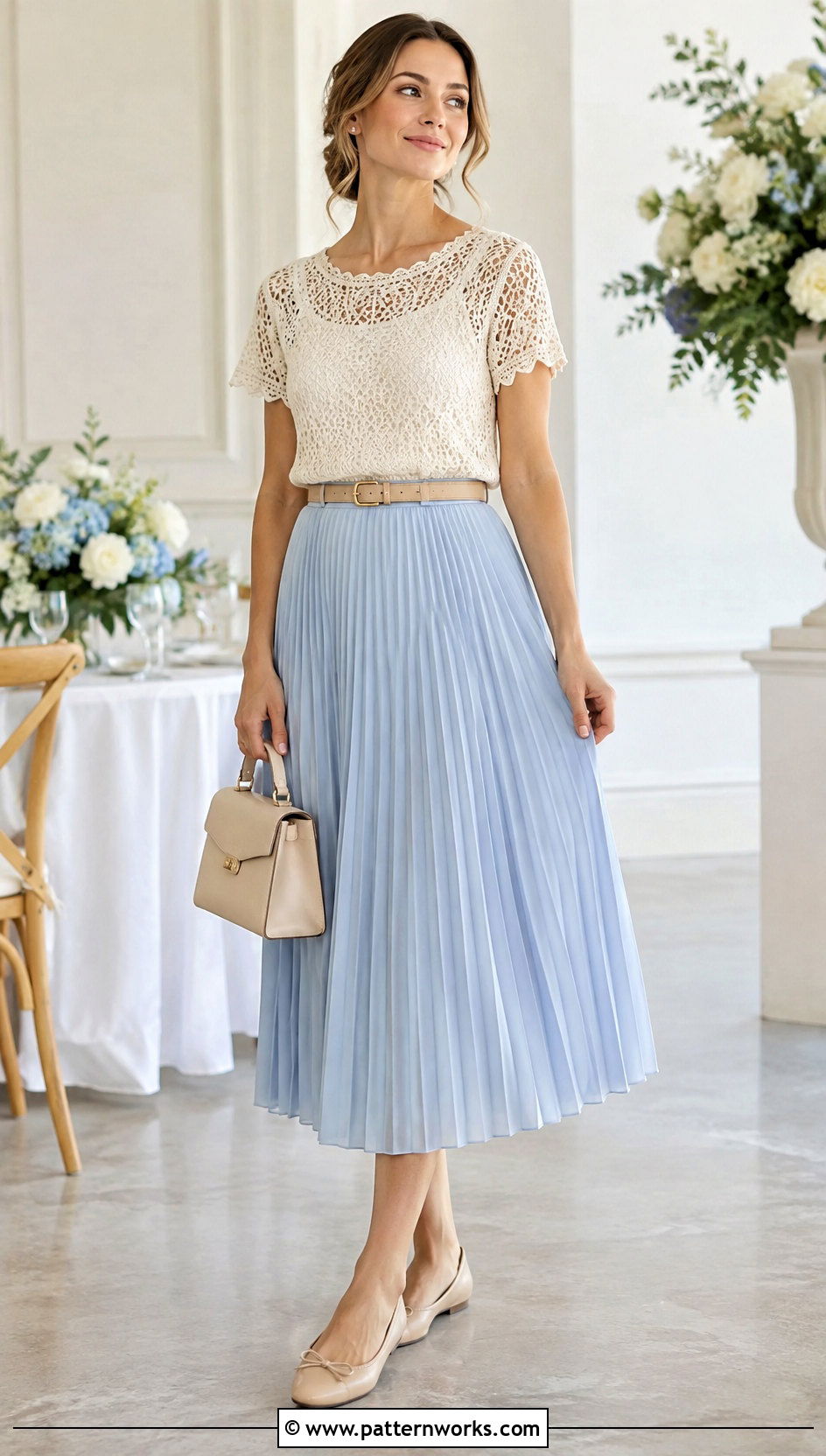 Crochet Crazy Love Top With Pleated Midi Skirt - 18 Crochet Crazy Love Top outfit ideas