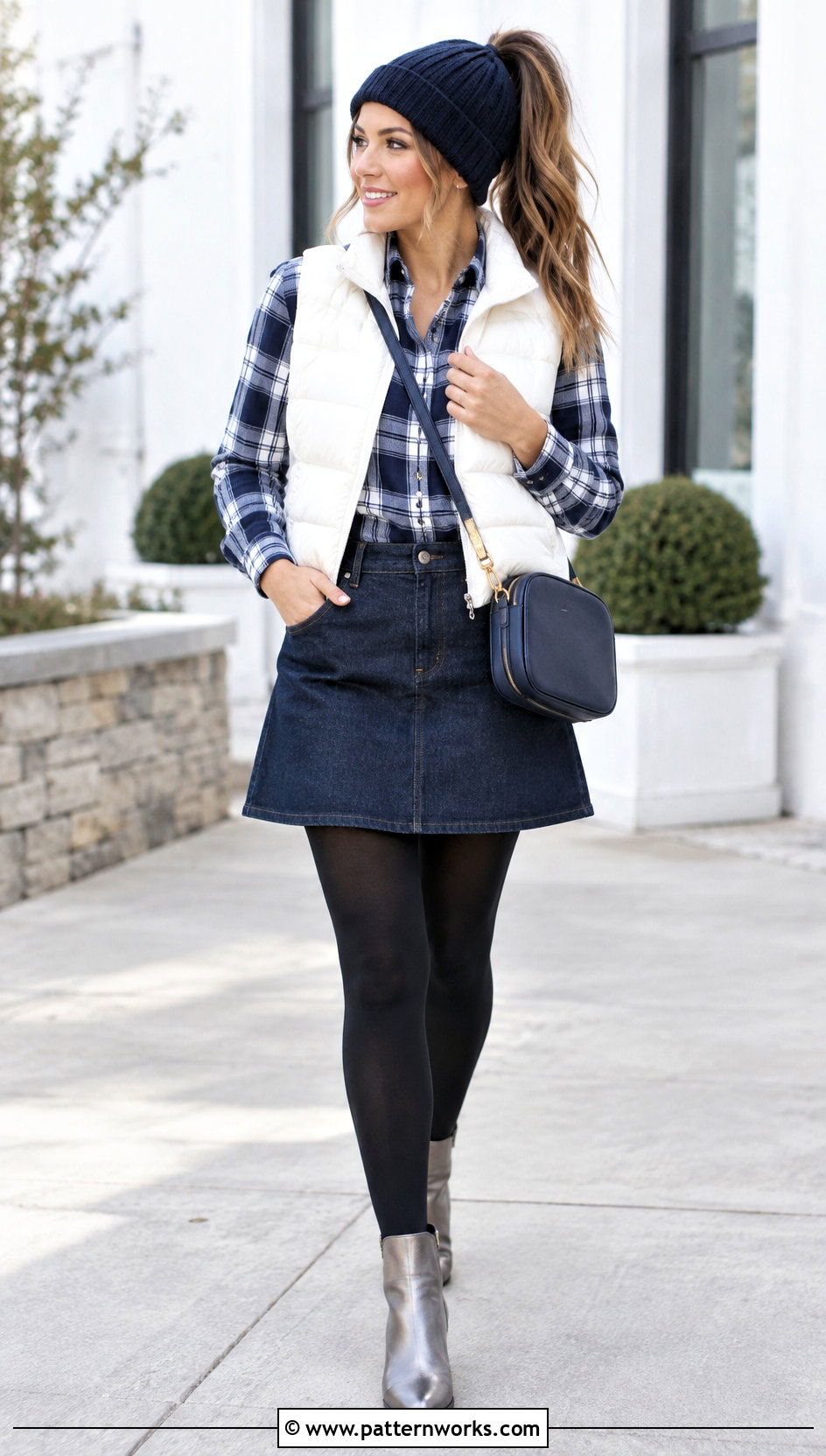 Crochet Dallas Cowboys Ponytail Beanie Outfit With Flannel And Skirt - 24 Crochet Dallas Cowboys Hat outfit ideas