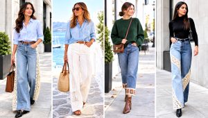 24 Crochet Denim Pants Outfit Ideas for Everyday Style