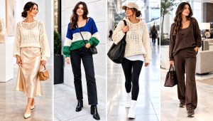 24 Crochet Drop Shoulder Sweater Outfit Ideas for Fall