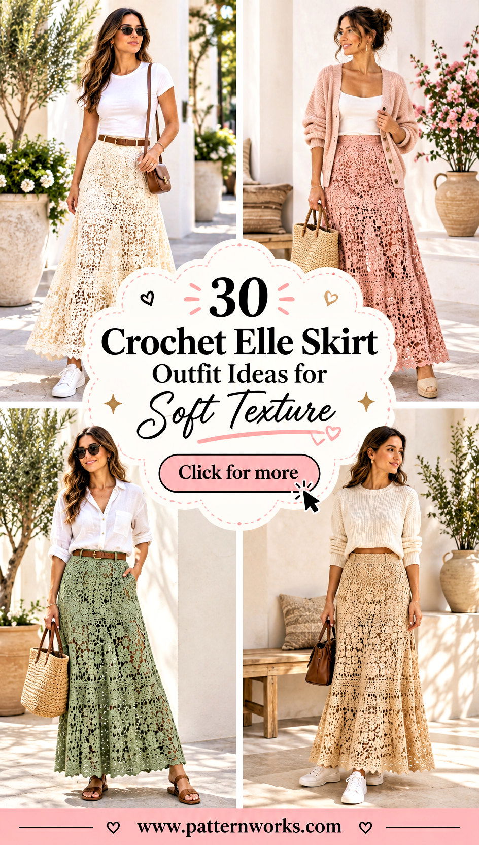 30 Crochet Elle Skirt Outfit Ideas for Soft Texture - 30 Crochet Elle Skirt Outfit Ideas for Soft Texture