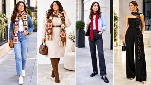 18 Crochet Fancy Scarf Outfit Ideas for Polished Outfits