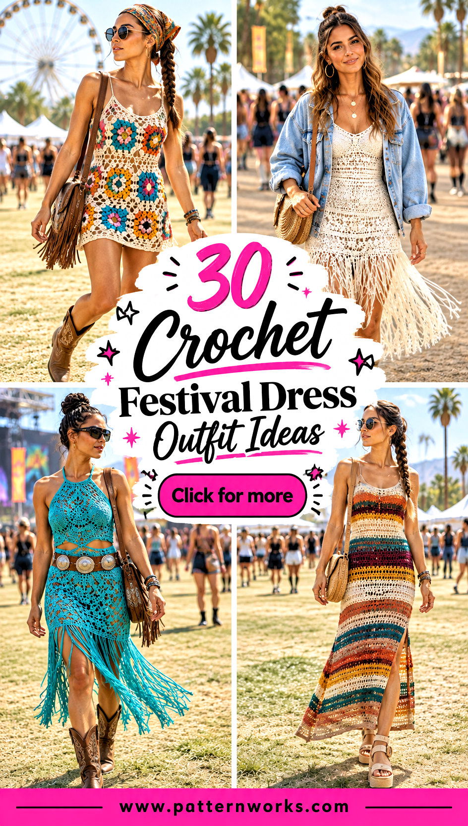 30 Crochet Festival Dress Outfit Ideas for Music Weekends - 30 Crochet Festival Dress Outfit Ideas for Music Weekends