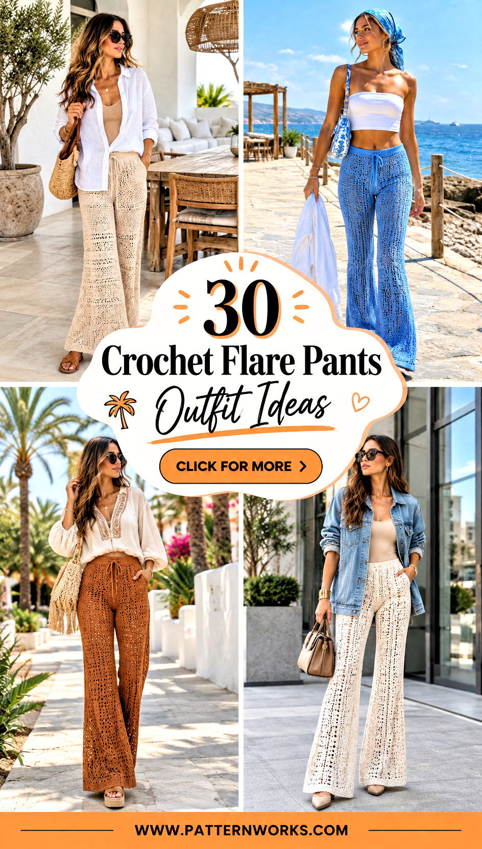 30 Crochet Flare Pants Outfit Ideas for Boho Weekends - 30 Crochet Flare Pants Outfit Ideas for Boho Weekends