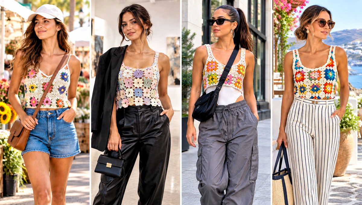 30 Crochet Flower Tank Top Outfit Ideas for Easy Layering