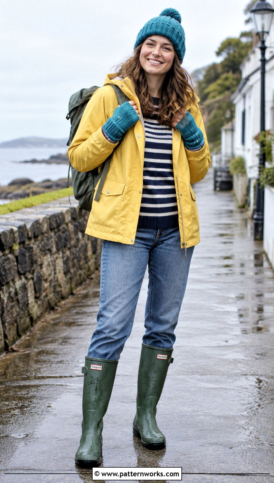 Crochet Gloves With Waterproof Jacket And Rain Boots - 24 crochet glove outfit ideas