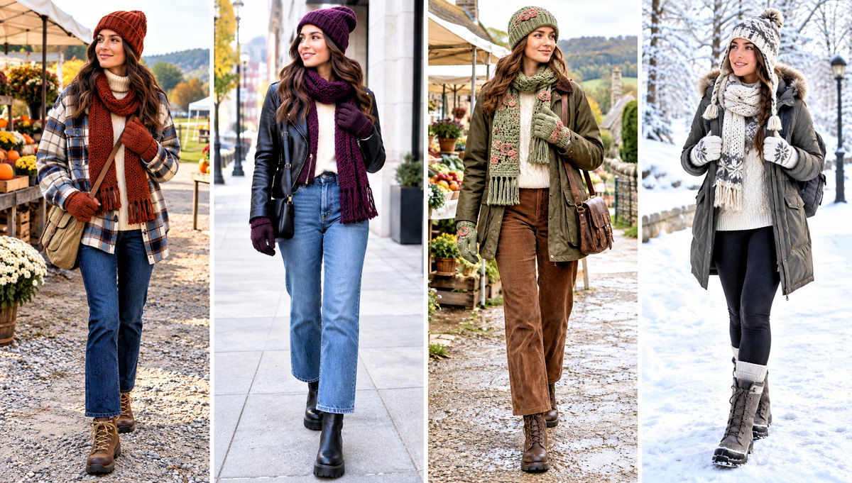 24 Crochet Hat Scarf Gloves Set Outfit Ideas to Stay Warm
