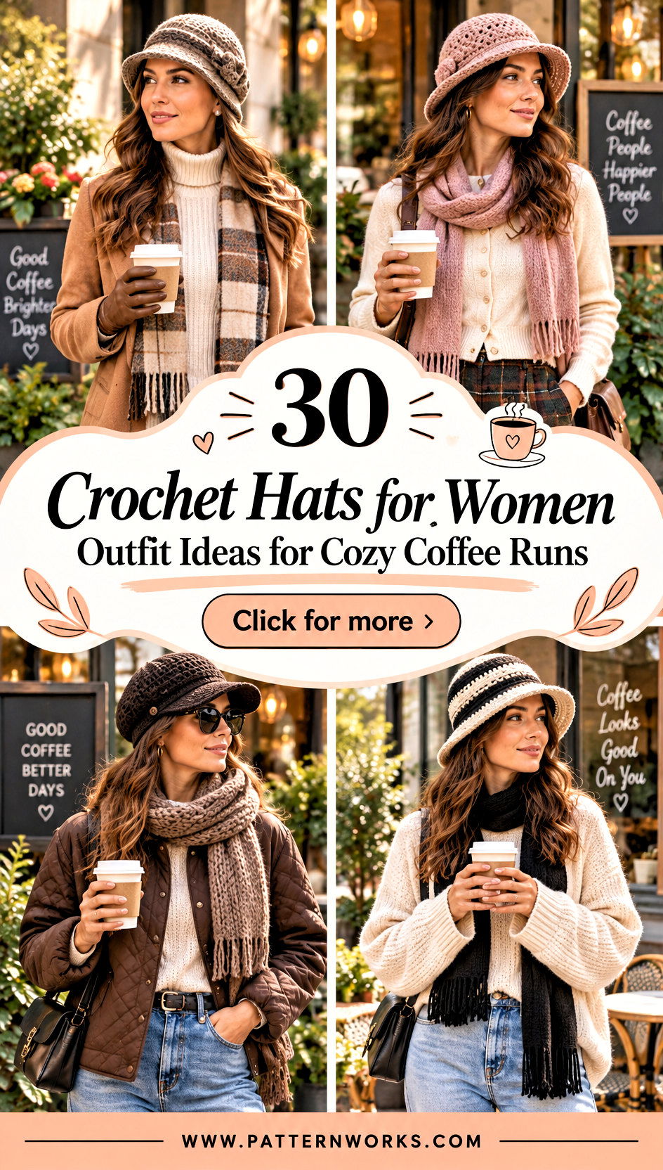 30 Crochet Hats for Women Outfit Ideas for Cozy Coffee Runs - 30 Crochet Hats for Women Outfit Ideas for Cozy Coffee Runs