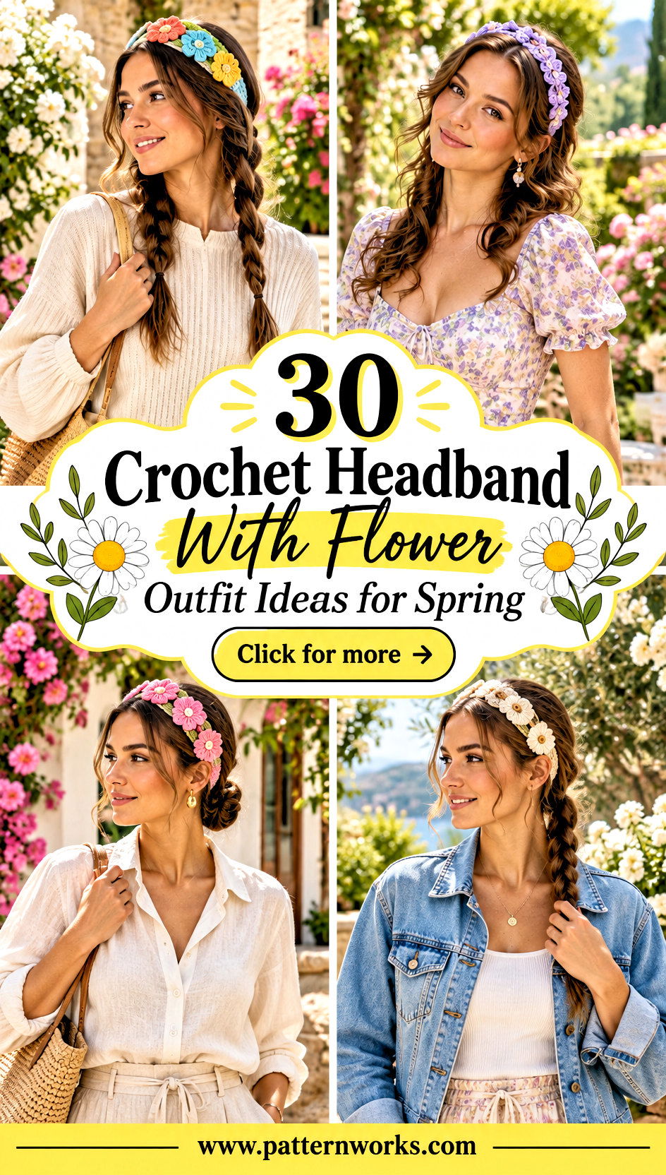 30 Crochet Headband With Flower Outfit Ideas for Spring - 30 Crochet Headband With Flower Outfit Ideas for Spring